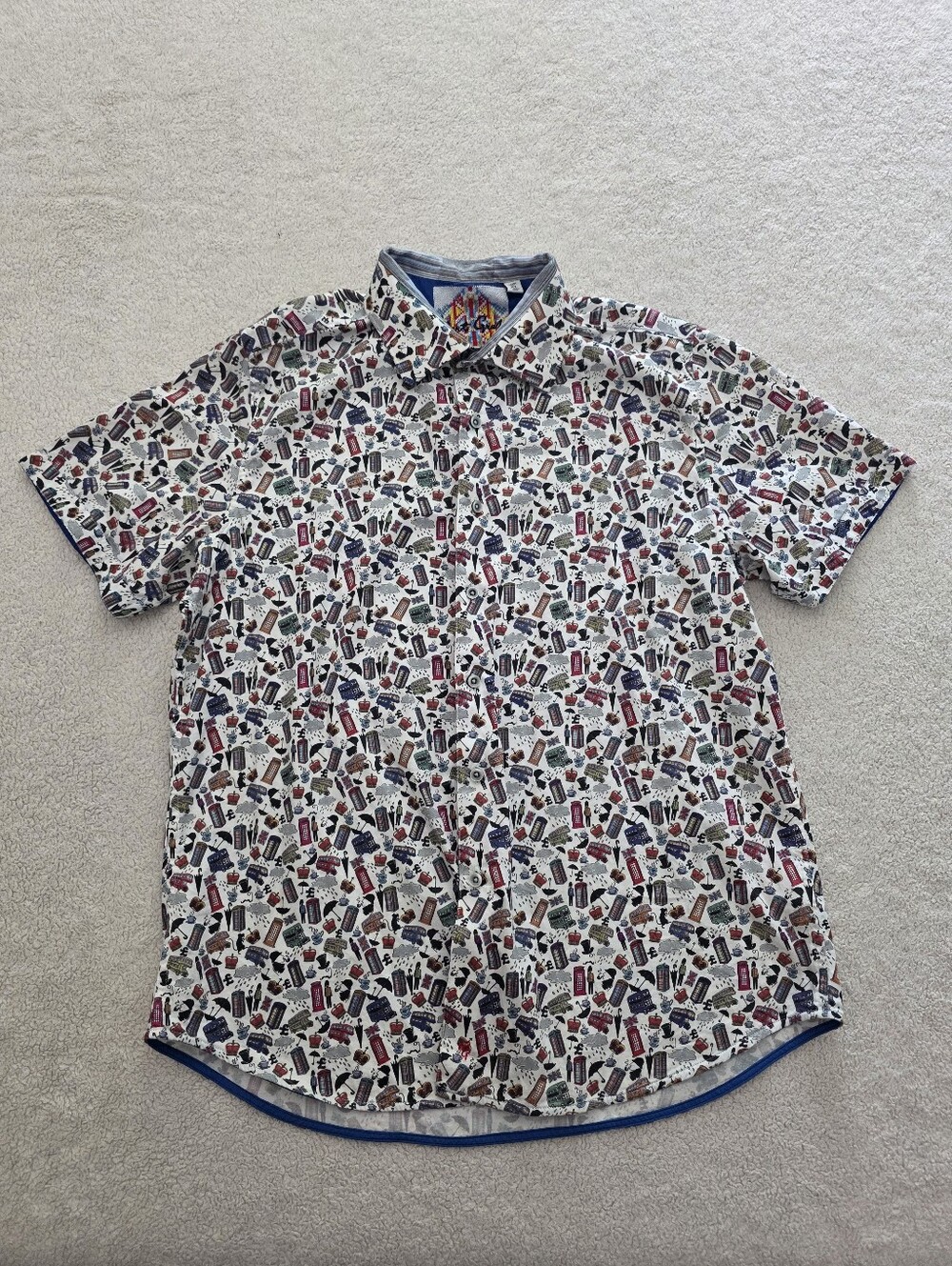 Robert Graham Bangers & Mash Short-Sleeve Button-Down Shirt, Men's XL - GUC
